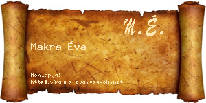 Makra Éva névjegykártya